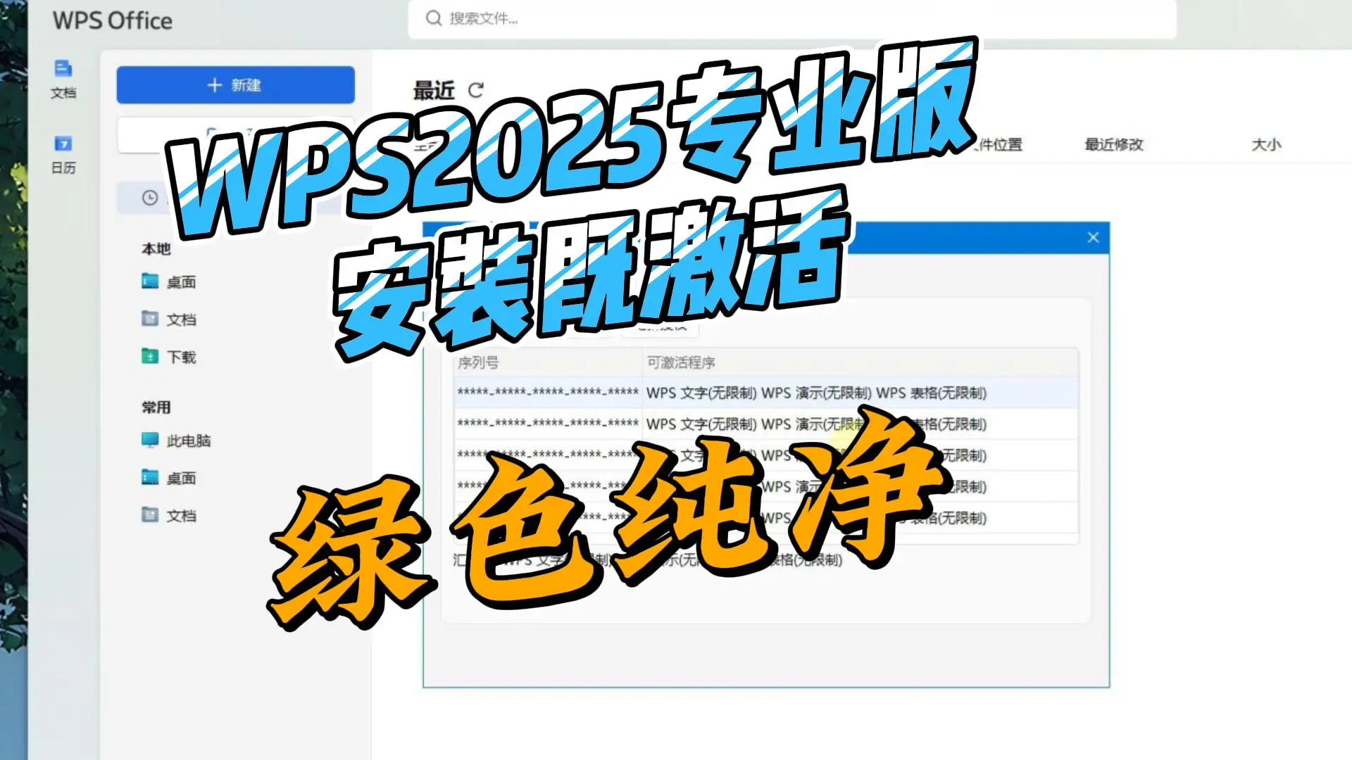 WPS Office  专业增强版 永久激活版